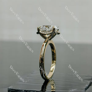 Doveggs Oval Pave Lab Grown Diamond Engagement Ring
