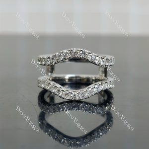 Doveggs Oval Pave Halo Half Eternity Lab Grown Diamond Bridal Set (2 rings)
