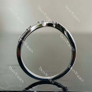 Doveggs baguette round moissanite/lab grown diamond wedding band-1.5mm band width