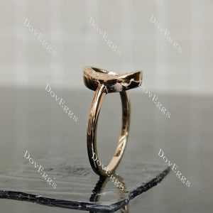 Doveggs moon hollow out engagement ring