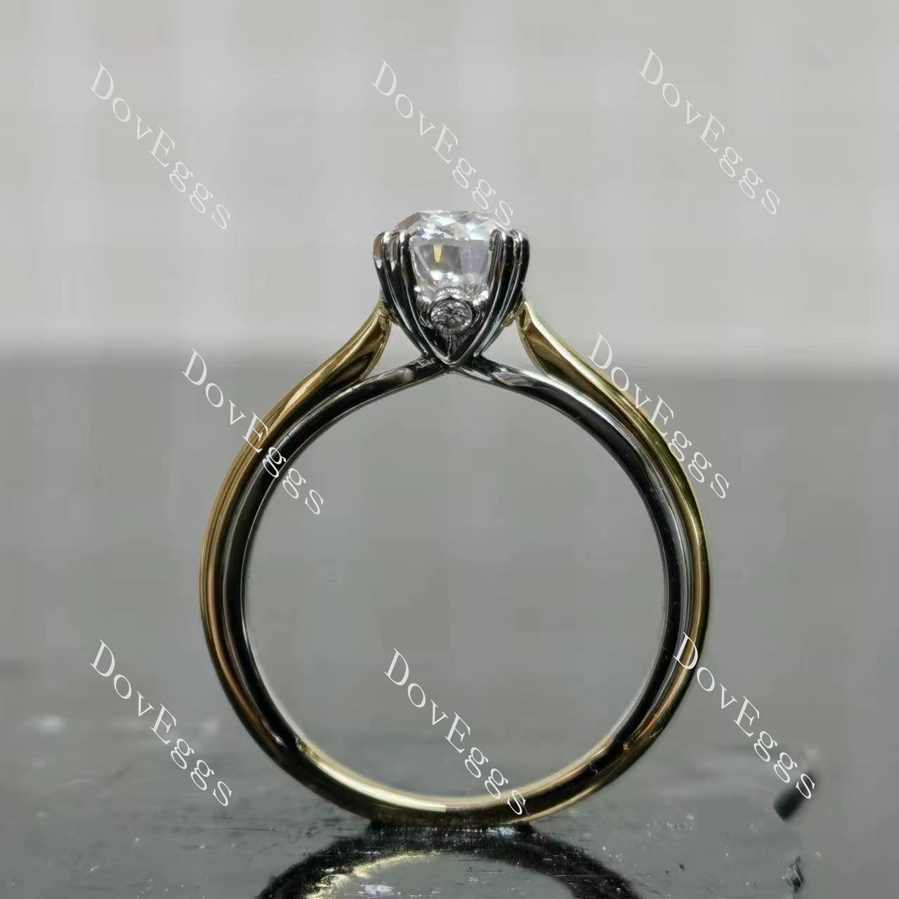 Doveggs cushion solitaire moissanite engagement ring