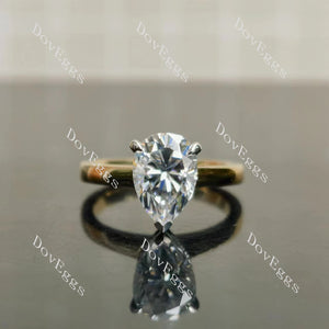Doveggs pear pave moissanite engagement ring