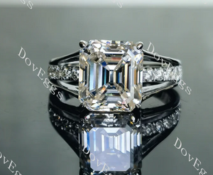 half eternity pave moissanite engagement ring