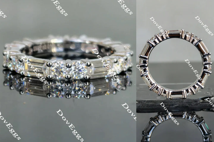 Doveggs full eternity moissanite/Lab grown diamond engagement ring/wedding band-3.0mm band width - DovEggs-Seattle