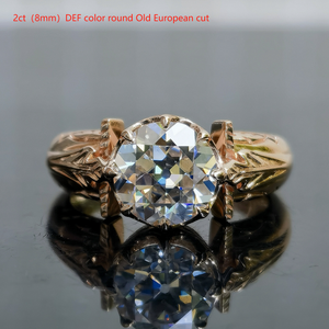 Doveggs round vintage moissanite engagement ring