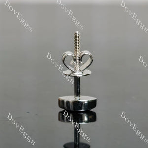 Doveggs round colored gem/moissanite/lab grown diamond eye earstuds(A pair of stud earrings)