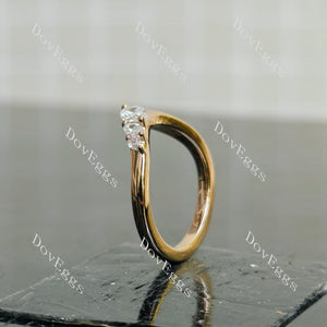 Doveggs marquise pave moissanite/lab grown diamond wedding band-1.8mm band width