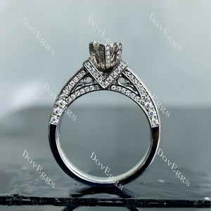 Doveggs pear channel set art deco moissanite engagement ring