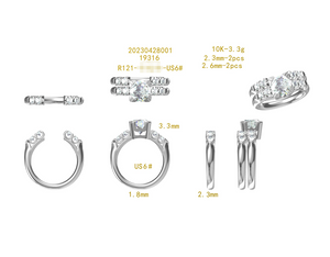 Doveggs round pave moissanite/lab grown diamond wedding band-2.3mm band width