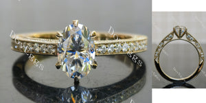 Doveggs oval vintage channel set moissanite engagement ring