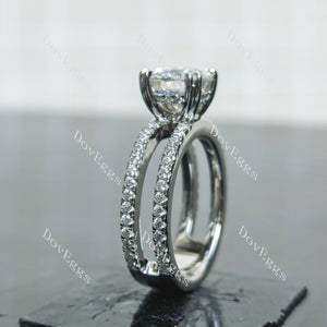 (size 6) Doveggs sterling silver 2ct cushion moissanite engagement ring