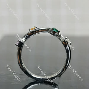 (size 9)Doveggs sterling silver 1.5ct Pear moissanite engagement ring set