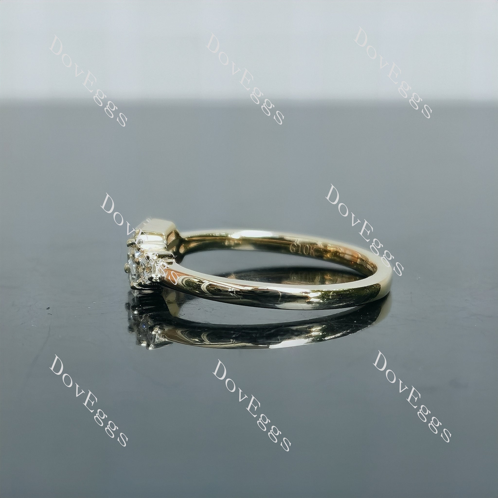 Doveggs round baguette moissanite/lab grown diamond accents wedding band-2mm band width