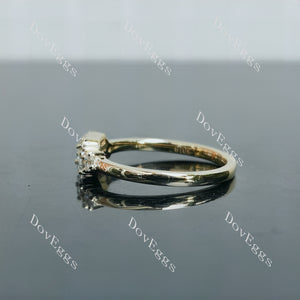 Doveggs round baguette moissanite/lab grown diamond accents wedding band-2mm band width