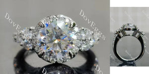 Doveggs halo side stones engagement ring semi-mount only(Exclusively to DovEggs Stones)