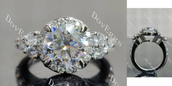 Doveggs halo side stones engagement ring semi-mount only(Exclusively to DovEggs Stones) - DovEggs-Seattle