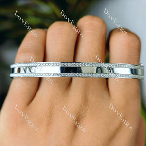 Doveggs round half eternity pave moissanite/lab grown diamond bangle/bracelet