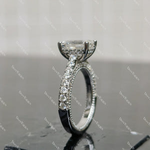 (size 6.5) Doveggs 3ct radiant moissanite sterling silver engagement ring