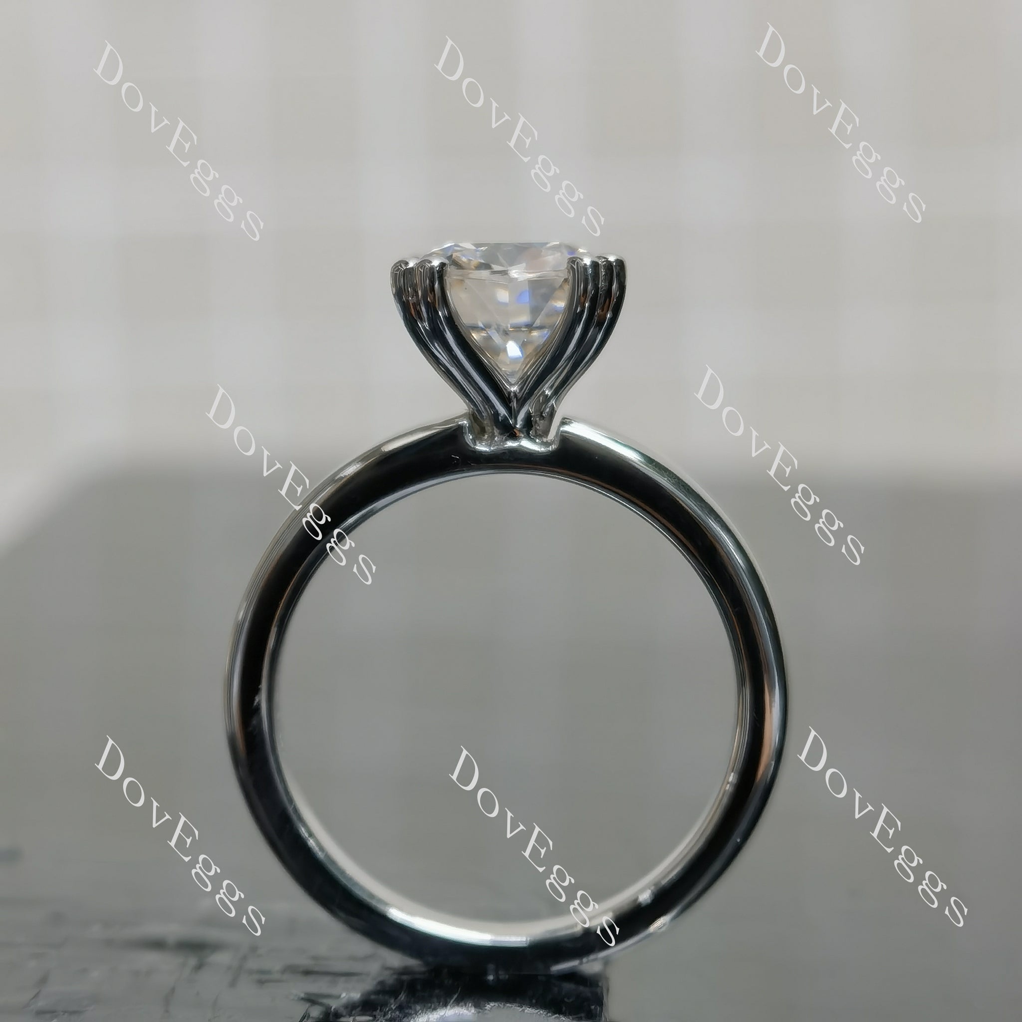 (size 7.25) Doveggs sterling silver 3ct Cushion moissanite engagement ring