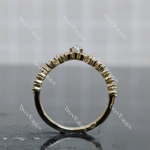 Doveggs marquise round pave moissanite/lab grown diamond wedding band-2.0mm band width