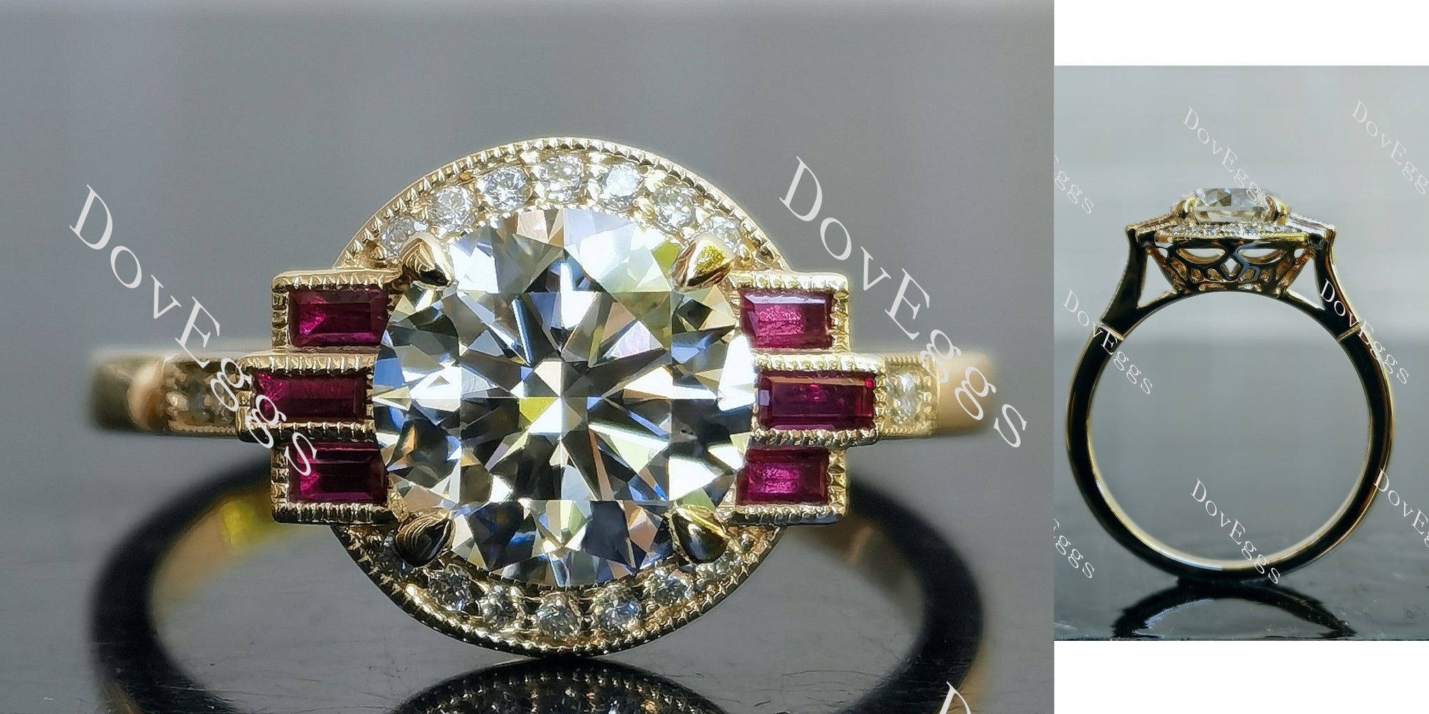 Round Pave Halo Lab Grown Diamond