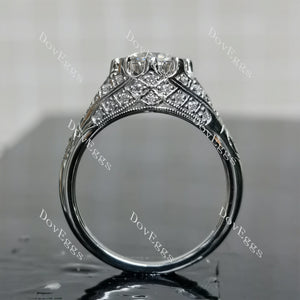 (size 8.5) Doveggs sterling silver 2ct round moissanite engagement ring