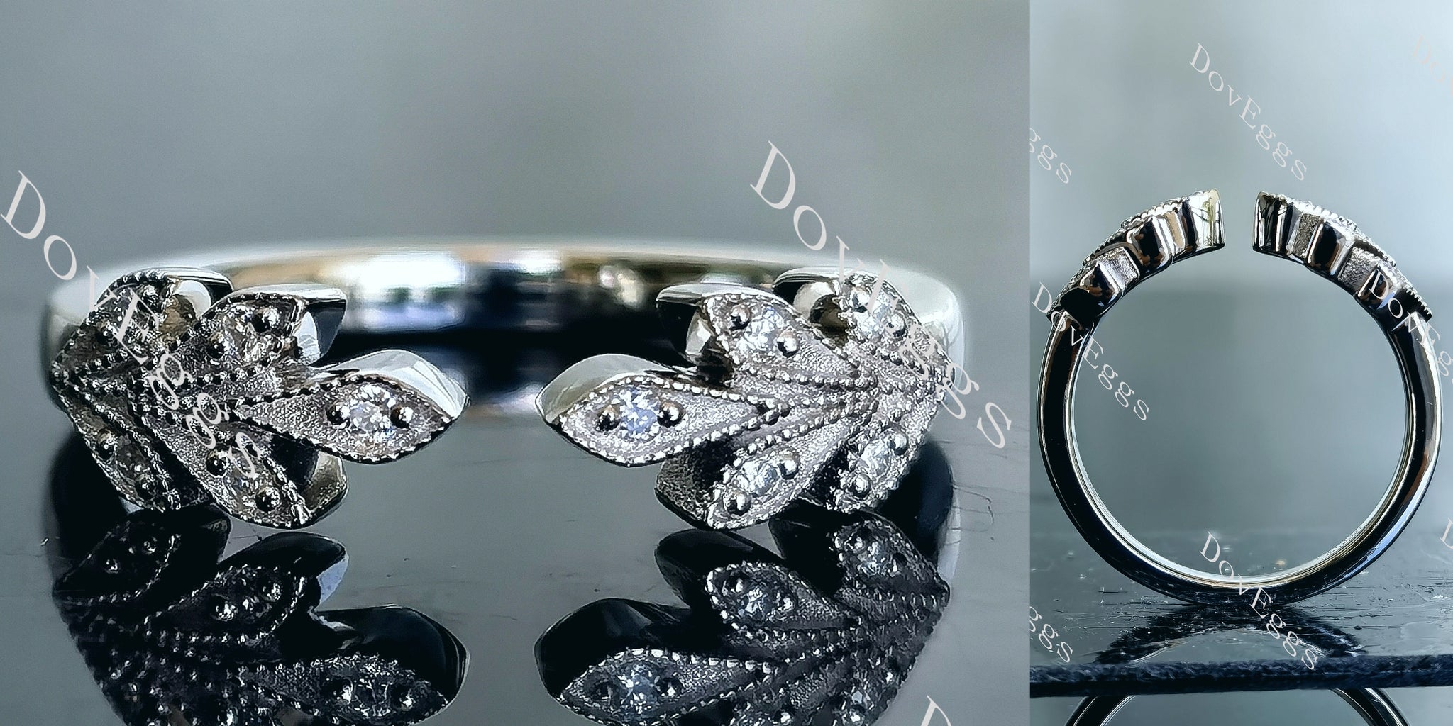 Doveggs round moissanite/lab grown diamond wedding band (wedding band only)-2.3mm band width