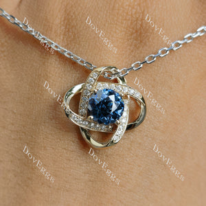 twilight blue colored moissanite pendant