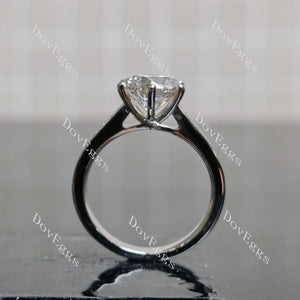 Doveggs Round Pave Half Eternity Lab Grown Diamond Engagement Ring
