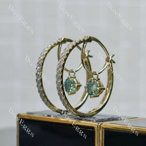 Alma Delia round  colored moissanite/lab grown diamond hoop earrings