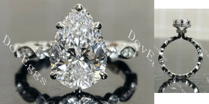  pear pave hidden halo moissanite engagement ring