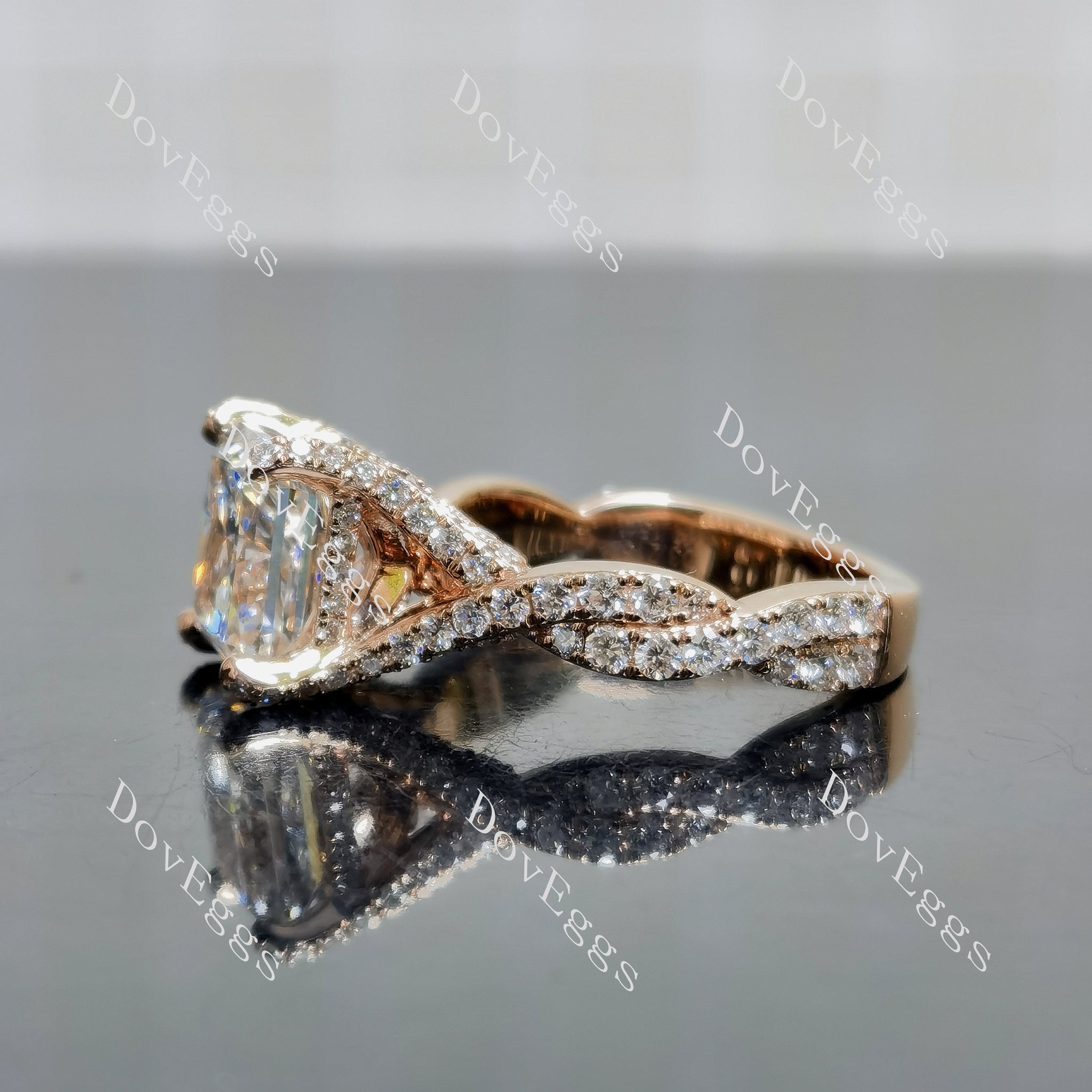 Carissa's Dream Radiant Pave Split Shanks Lab Grown Diamond Engagement Ring