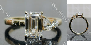  Emerald Pave Three Stones Lab Grown Diamond