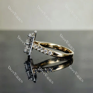 DovEggs double halo half eternity pave engagement ring engagement ring only semi-mount only(Exclusively to DovEggs Stones)