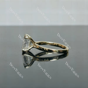 Doveggs Emerald Pave Solitaire Lab Grown Diamond Engagement Ring