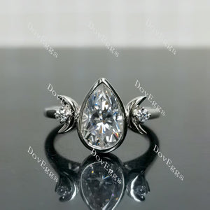 (size 8) Doveggs sterling silver 4ct pear moissanite engagement ring