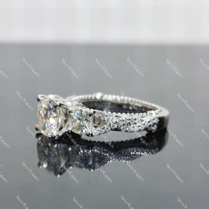 (size5.25) Doveggs 1.5ct cushion moissanite sterling silver engagement ring