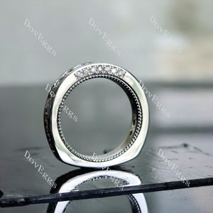 Doveggs round channel set moissanite/lab grown diamond wedding band-4.0mm band width