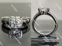 Doveggs solitaire half bezel engagement ring semi-mount only(Exclusively to DovEggs stones) - DovEggs-Seattle