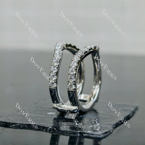 Doveggs Oval Pave Halo Half Eternity Lab Grown Diamond Bridal Set (2 rings)