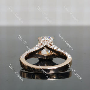 Emily's Hope Cushion Pave Split Shanks Half Eternity Lab Grown Diamond Engagement Ring