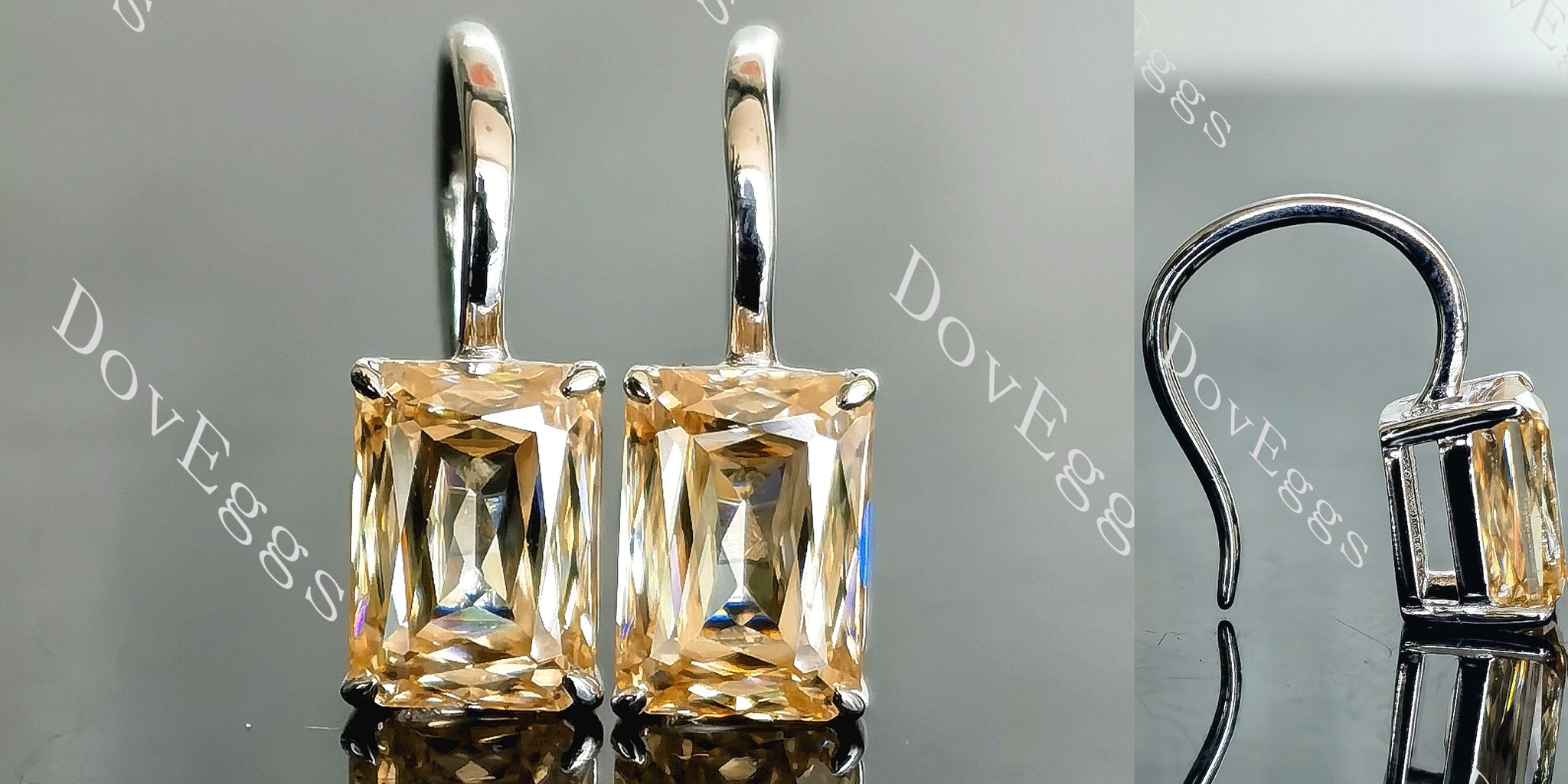 Doveggs criss cut colored moissanite earrings