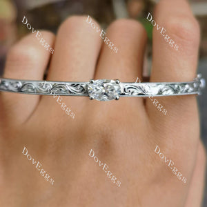 Doveggs 2ct oval carved moissanite bangle