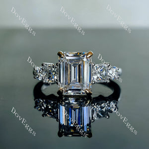 Doveggs emerald three-stone moissanite engagement ring