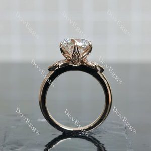 (size 4.5) Doveggs 14k rose gold 2.078ct round F color VS1 Clarity Excellent cut lab grown diamond ring(certified)