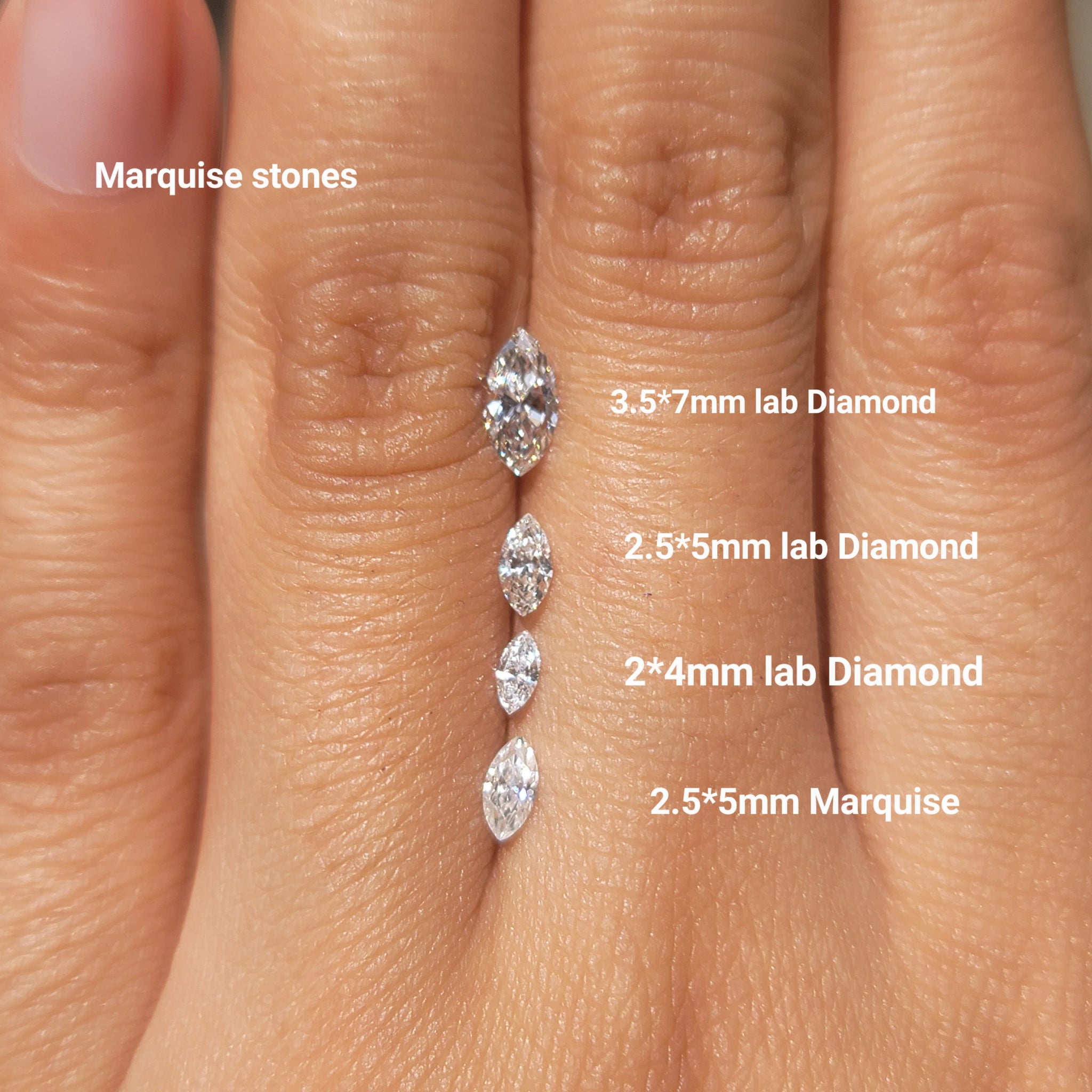 Doveggs 2*4mm/2.5*5mm/3.5*7mm marquise lab diamond accents