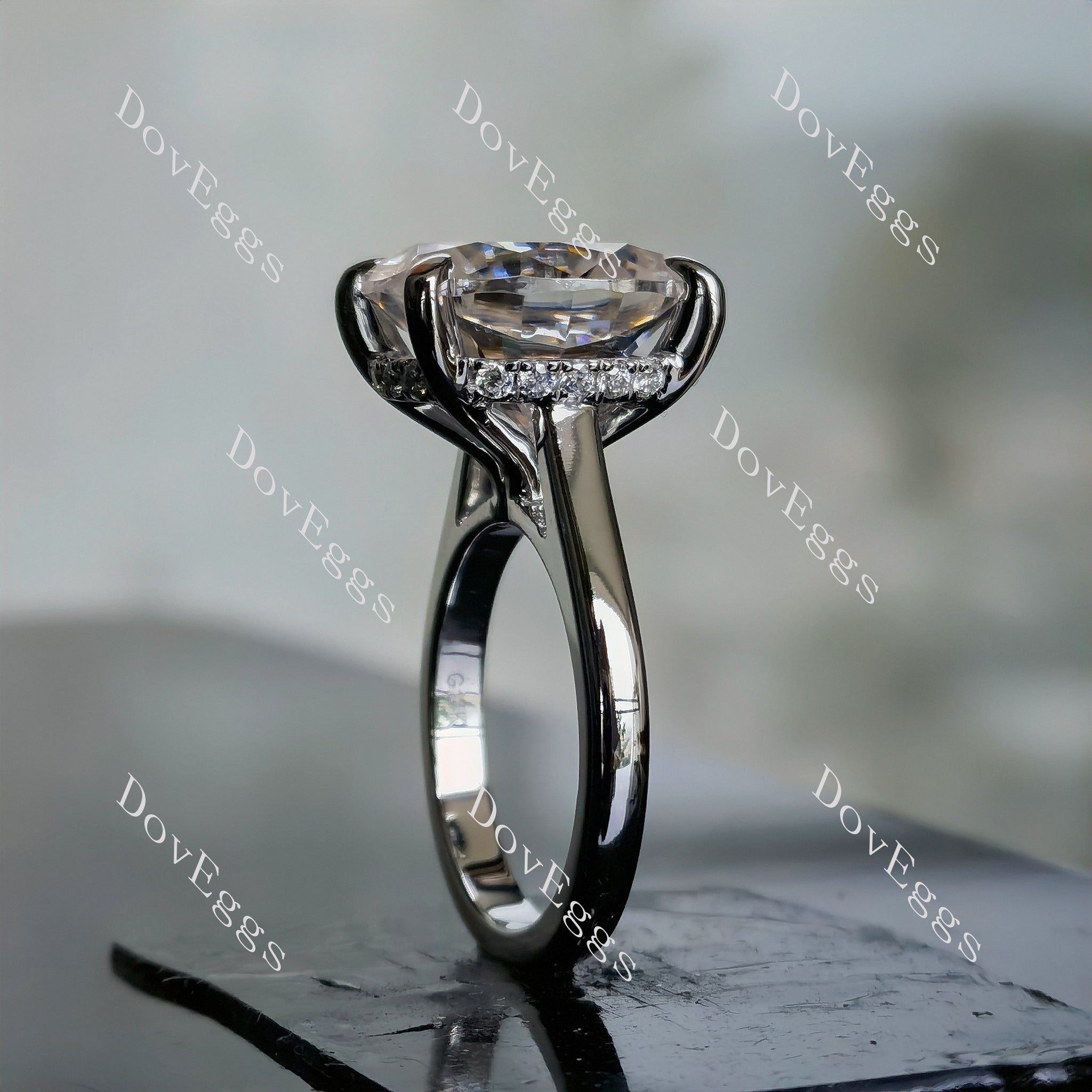 The Divine Halo oval moissanite engagement ring