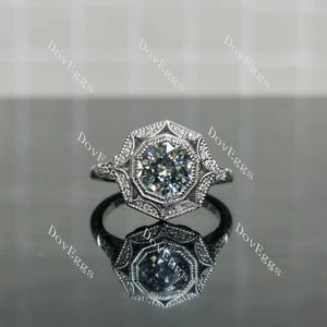 DovEggs halo vintage engagement ring semi-mount only(Exclusively to DovEggs Stones)