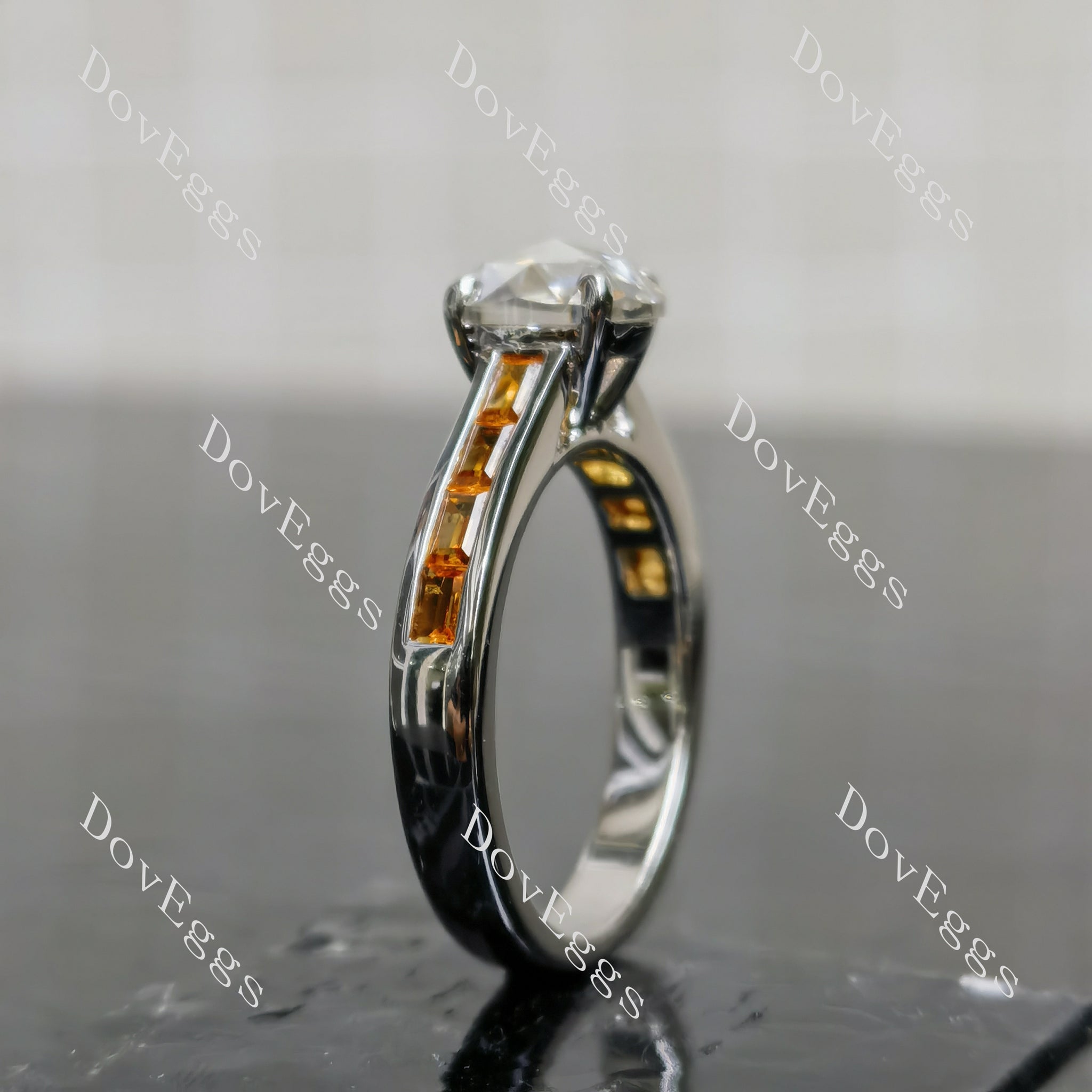 (size 6.5)Doveggs sterling silver 1.5ct Oval moissanite engagement ring