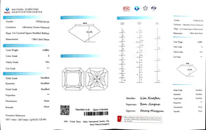 Doveggs 2.588ct radiant E color VS1 Clarity Excellent cut lab diamond stone(certified)